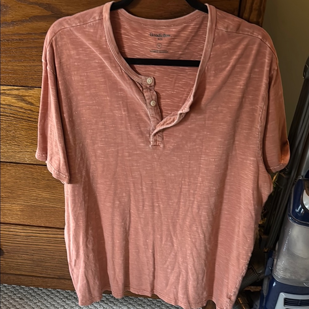 Casual Goodfellow Men's Henley Shirt - Peach